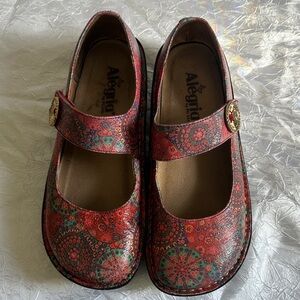 Alegria Red and Green Patterned Dress Shoes